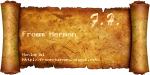 Fromm Herman névjegykártya