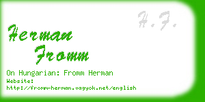 herman fromm business card